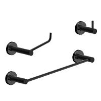Kit Acessório Para Banheiro Preto Fosco 3 Peças Grego Metal 2030at - 1