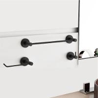 Kit Acessório Para Banheiro Preto Fosco 3 Peças Grego Metal 2030at