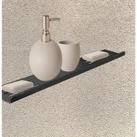 Prateleira Suporte Duplo Para Banheiro Preto Fosco Grega Aço Inox 40cm - 3