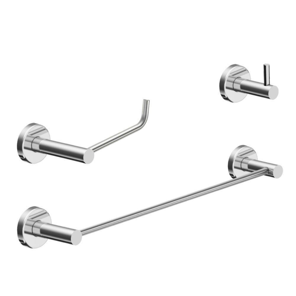 Kit Acessório Para Banheiro Escovado 3 Peças Grego Metal 2030at - 1