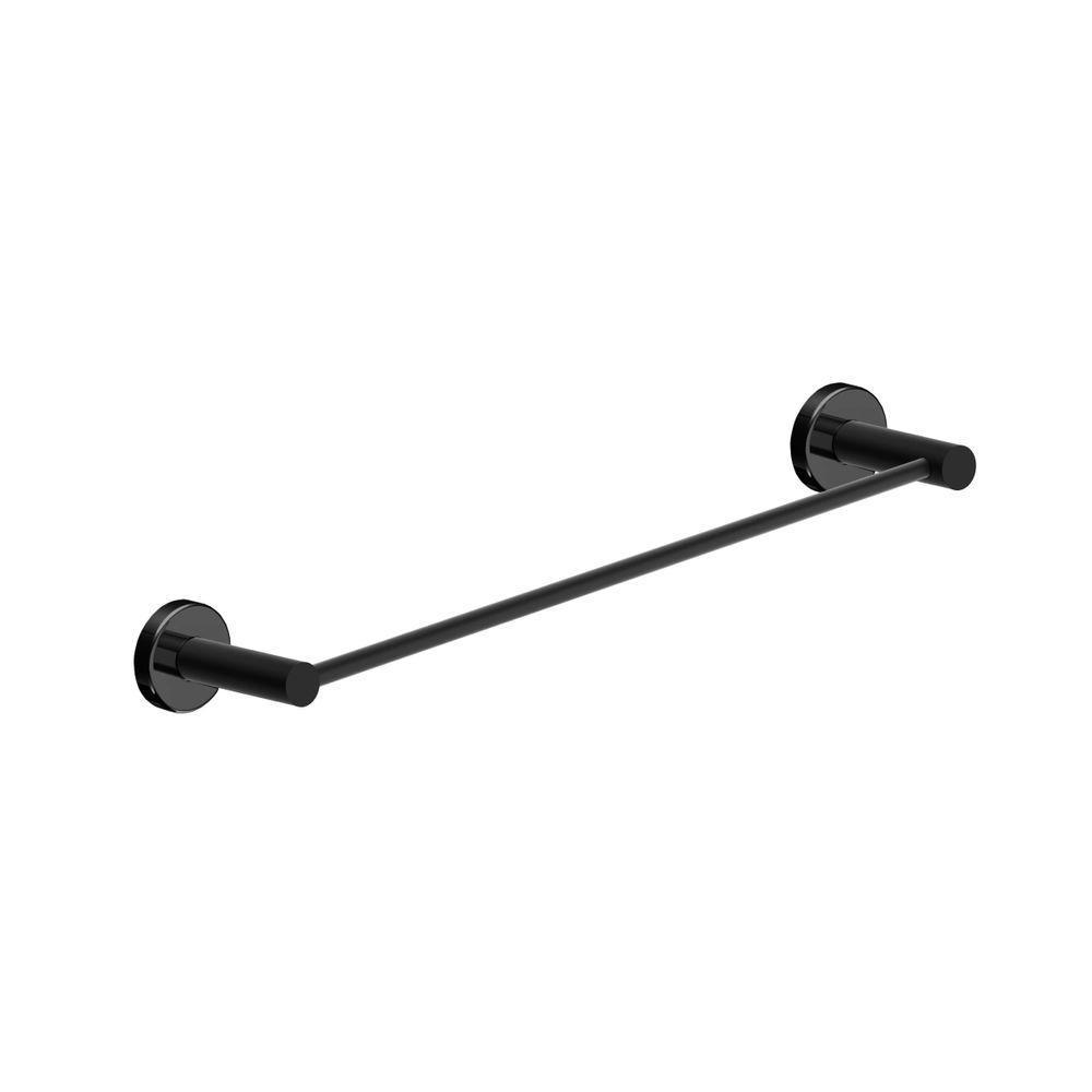 Porta Toalha Toalheiro Para Banheiro Preto Fosco Atenas 45cm - 1