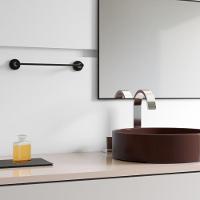 Porta Toalha Toalheiro Para Banheiro Preto Fosco Atenas 45cm - 3