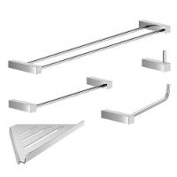 Kit Acessórios Para Banheiro Escovado 5 Peças Grego Metal 2160tr - 1