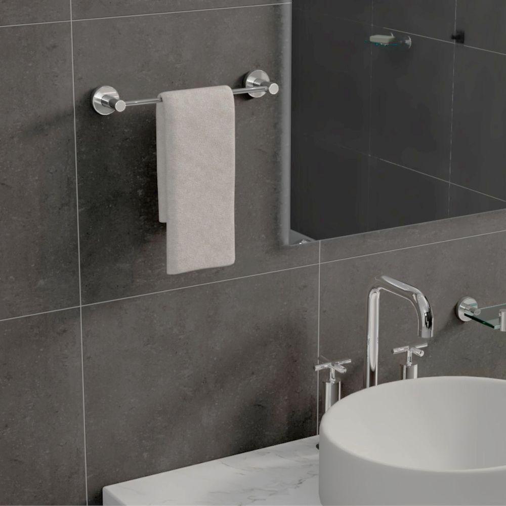 Porta Toalha Toalheiro Para Banheiro Alto Brilho Atenas 45cm - 3