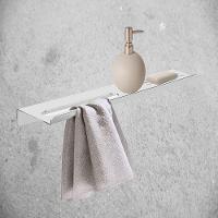 Prateleira Suporte Para Banheiro Escovado Grega Aço Inox 70cm - 3