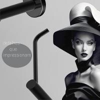 Porta Papel Higiênico Para Banheiro Preto Fosco Atenas Grego Metal - 2