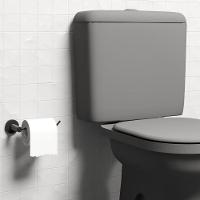 Porta Papel Higiênico Para Banheiro Preto Fosco Atenas Grego Metal - 3