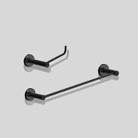 Kit De Acessórios Para Banheiro Preto Fosco 2 Peças Grego Metal 2010at - 3