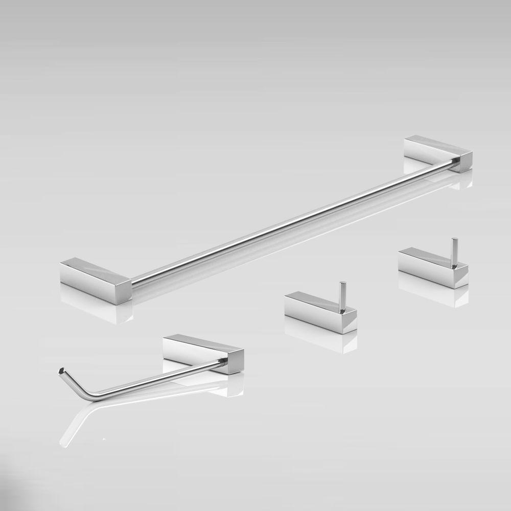 Kit De Acessórios Para Banheiro Alto Brilho 4 Peças Grego Metal 2050tr - 3