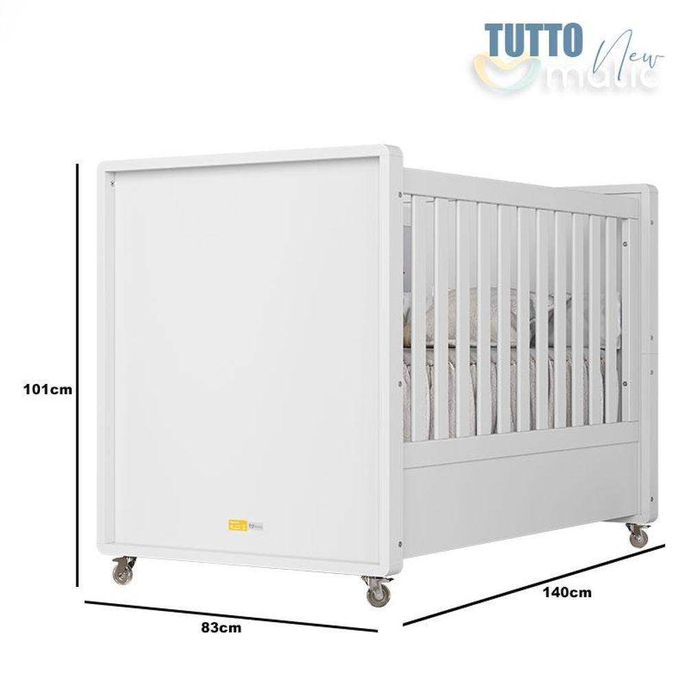 Berço Tutto New Com Guarda Roupa Americano 6 Portas Branco Fosco E Colchão Gazin - Matic - 3