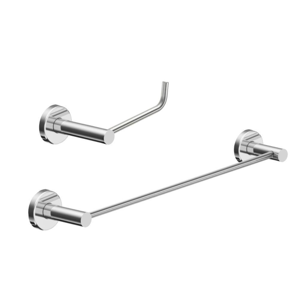 Kit De Acessórios Para Banheiro Escovado 2 Peças Grego Metal 2010at - 1