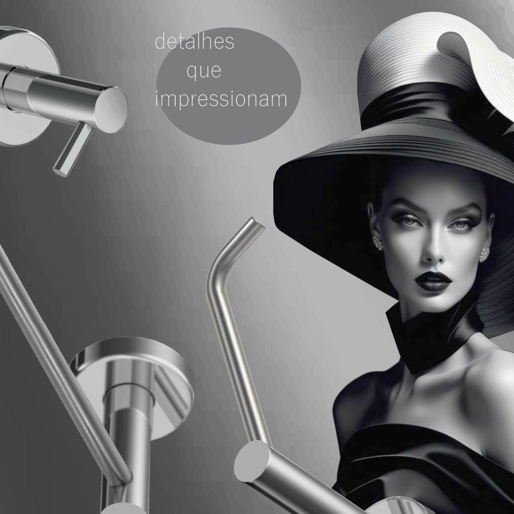 Kit De Acessórios Para Banheiro Escovado 2 Peças Grego Metal 2010at - 2