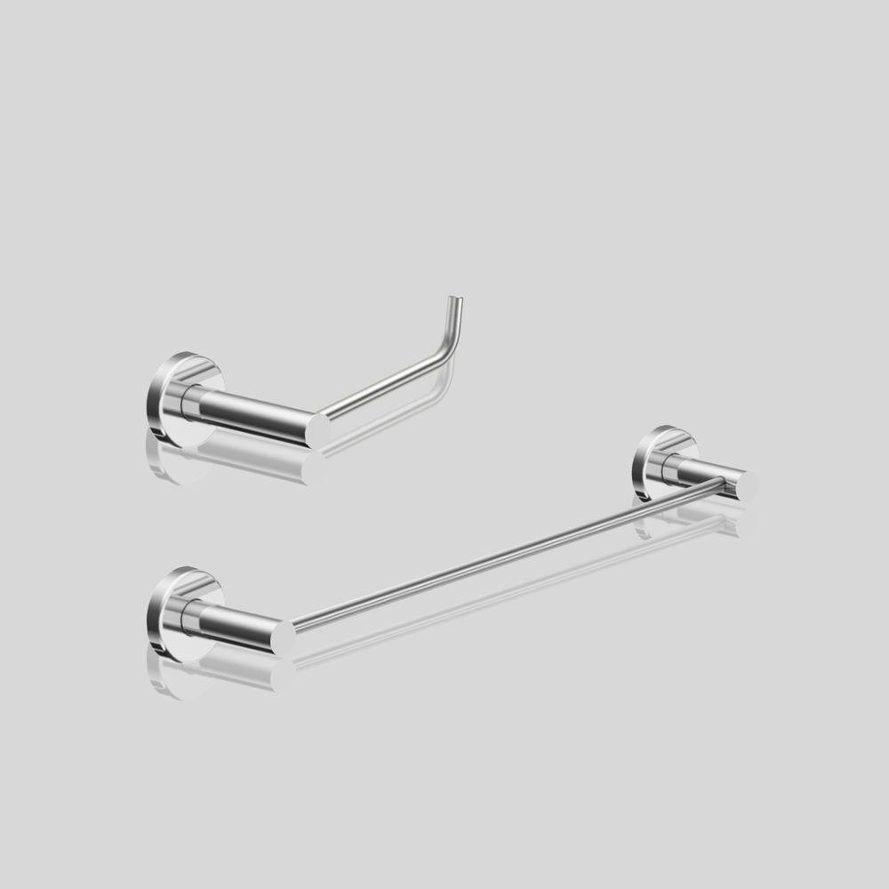 Kit De Acessórios Para Banheiro Escovado 2 Peças Grego Metal 2010at - 3