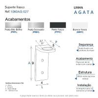 Suporte Frasco Shampoo Para Banheiro Preto Fosco Agata Grego Metal - 3