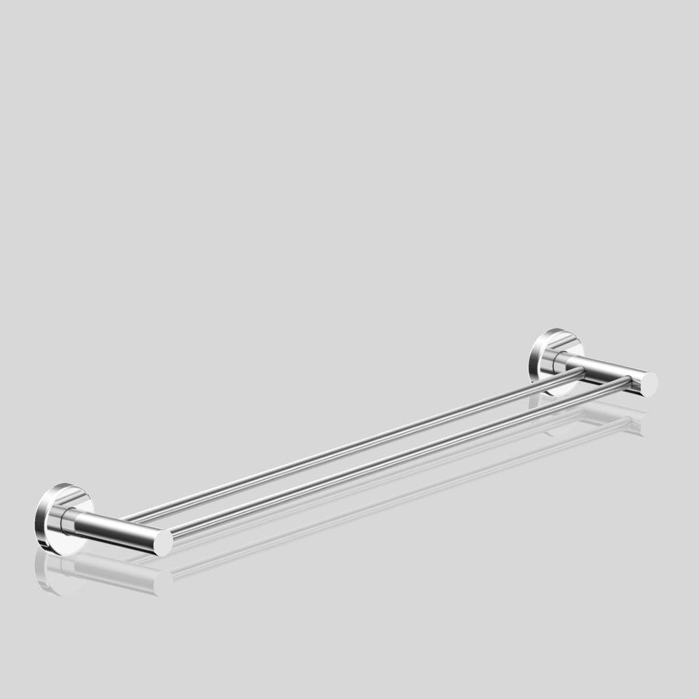 Porta Toalha Toalheiro Duplo Para Banheiro Alto Brilho Atenas 65cm - 4