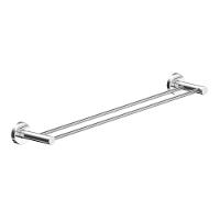 Porta Toalha Toalheiro Duplo Para Banheiro Alto Brilho Atenas 65cm - 1