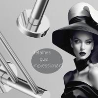 Porta Toalha Toalheiro Duplo Para Banheiro Alto Brilho Atenas 65cm - 2