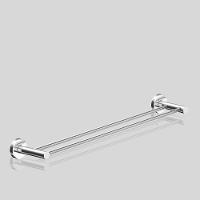 Porta Toalha Toalheiro Duplo Para Banheiro Alto Brilho Atenas 65cm