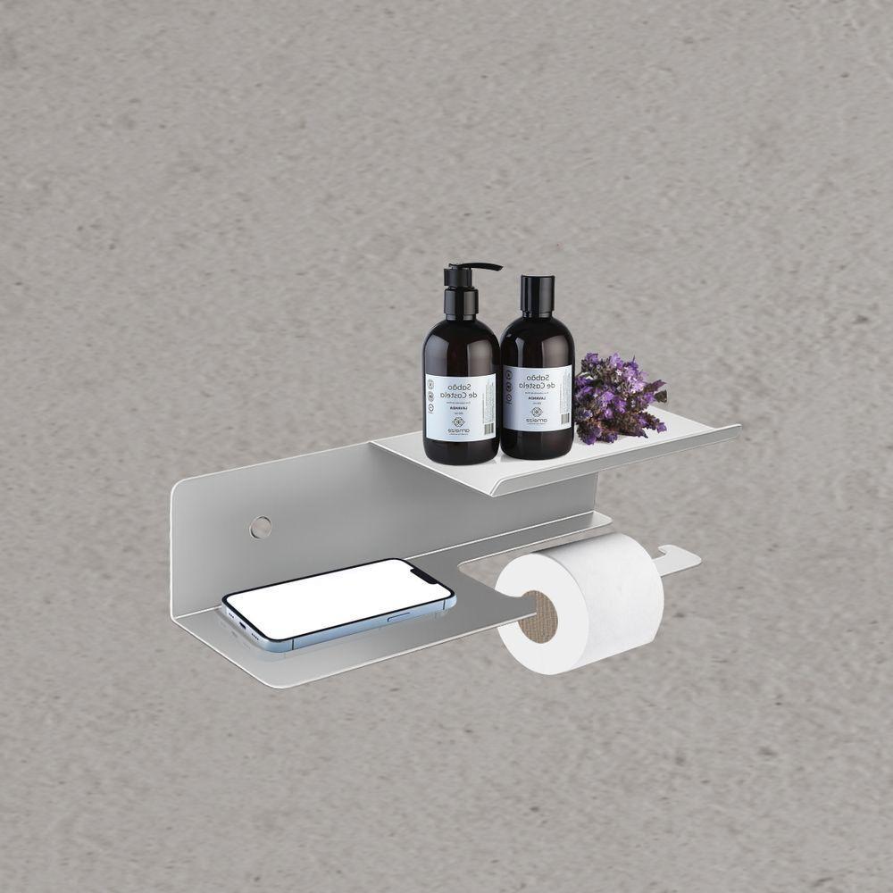 Porta Papel Higiênico Triplo Para Banheiro Escovado Grega - 2