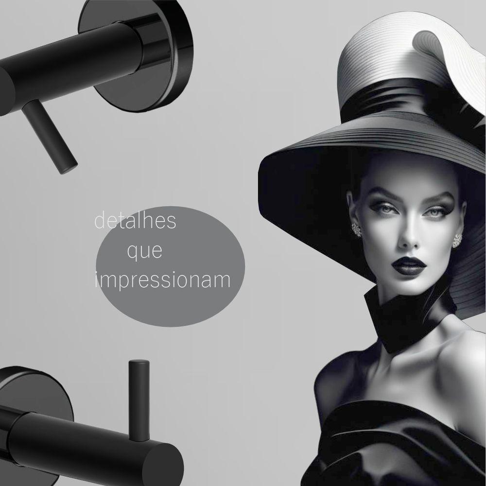 Cabide Gancho Para Banheiro Preto Fosco Atenas Grego Metal - 2