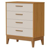 Quarto De Bebê Flip Guarda Roupa 4p Areia Acetinado Savana Com Colchão - Reller - 6