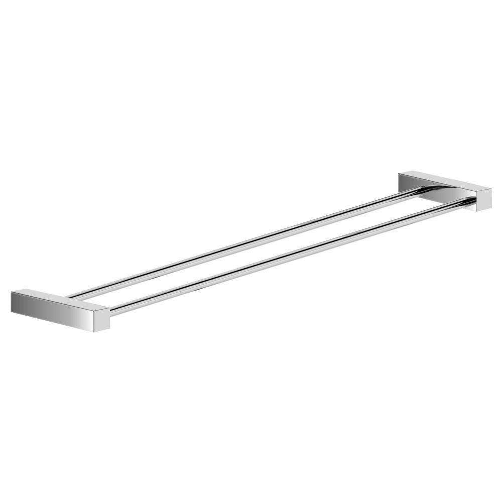 Porta Toalha Toalheiro Duplo Para Banheiro Escovado Troia 70cm - 1