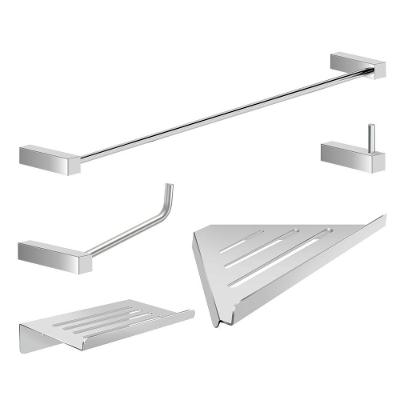 Kit Acessórios Para Banheiro Escovado 5 Peças Grego Metal 2102tr