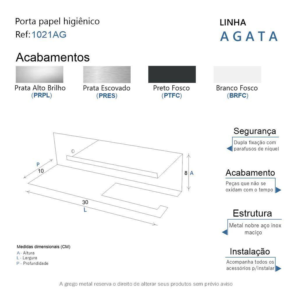 Porta Papel Higiênico Triplo Para Banheiro Alto Brilho Grega - 3