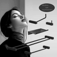 Kit Acessórios Para Banheiro Preto Fosco 5 Peças Grego Metal 2190tr - 2