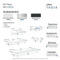 Kit Acessórios Para Banheiro Preto Fosco 5 Peças Grego Metal 2190tr - 9