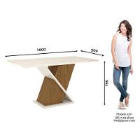 Mesa De Jantar Solus 160 Cm Ambiente Canto Arredondado Com Vidro Nature Off White - Henn - 2