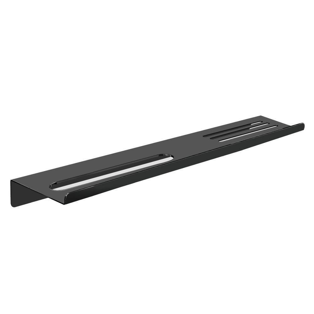 Prateleira Suporte Para Banheiro Preto Fosco Grega Aço Inox 70cm - 1