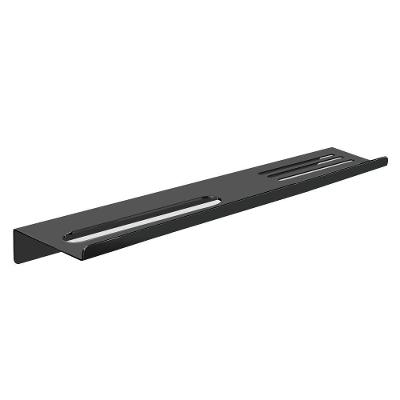 Prateleira Suporte Para Banheiro Preto Fosco Grega Aço Inox 70cm