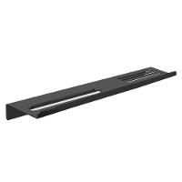 Prateleira Suporte Para Banheiro Preto Fosco Grega Aço Inox 70cm - 1