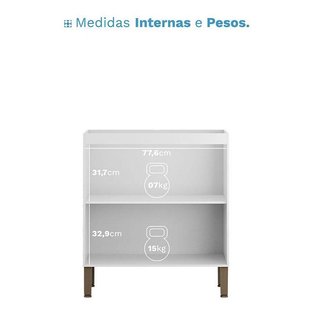 Balcão 2 Portas 80 Cm Art 6005 Branco ártico - Kits Paraná - 2