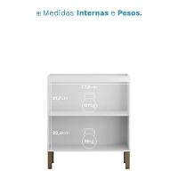 Balcão 2 Portas 80 Cm Art 6005 Branco ártico - Kits Paraná - 2