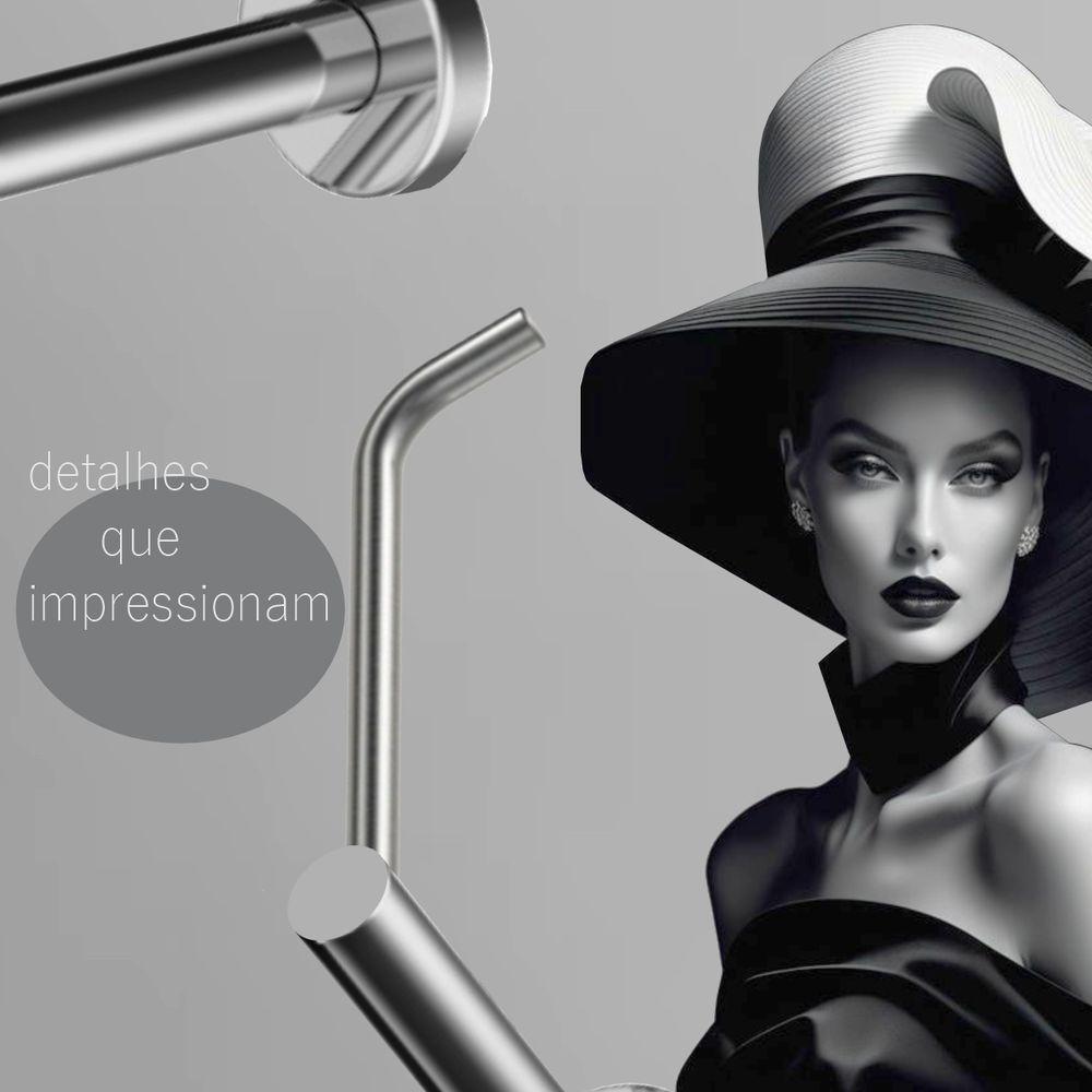 Porta Papel Higiênico Para Banheiro Escovado Atenas Grego Metal - 2