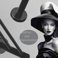 Porta Toalha Toalheiro Duplo Para Banheiro Preto Fosco Atenas 45cm - 2