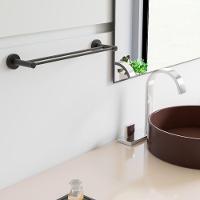 Porta Toalha Toalheiro Duplo Para Banheiro Preto Fosco Atenas 45cm - 3