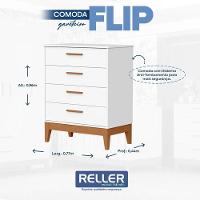 Quarto De Bebê Flip Guarda Roupa 4 Portas Branco Acetinado Com Colchão Ortobom - Reller - 7