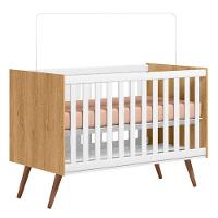 Berço Americano 3820 E Guarda Roupa 3830 Q Encanto Retrô Freijó Toq Branco Acetinado Com Colchão Tend Tudo - Qmovi - 2