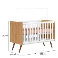 Berço Americano 3820 E Guarda Roupa 3830 Q Encanto Retrô Freijó Toq Branco Acetinado Com Colchão Tend Tudo - Qmovi