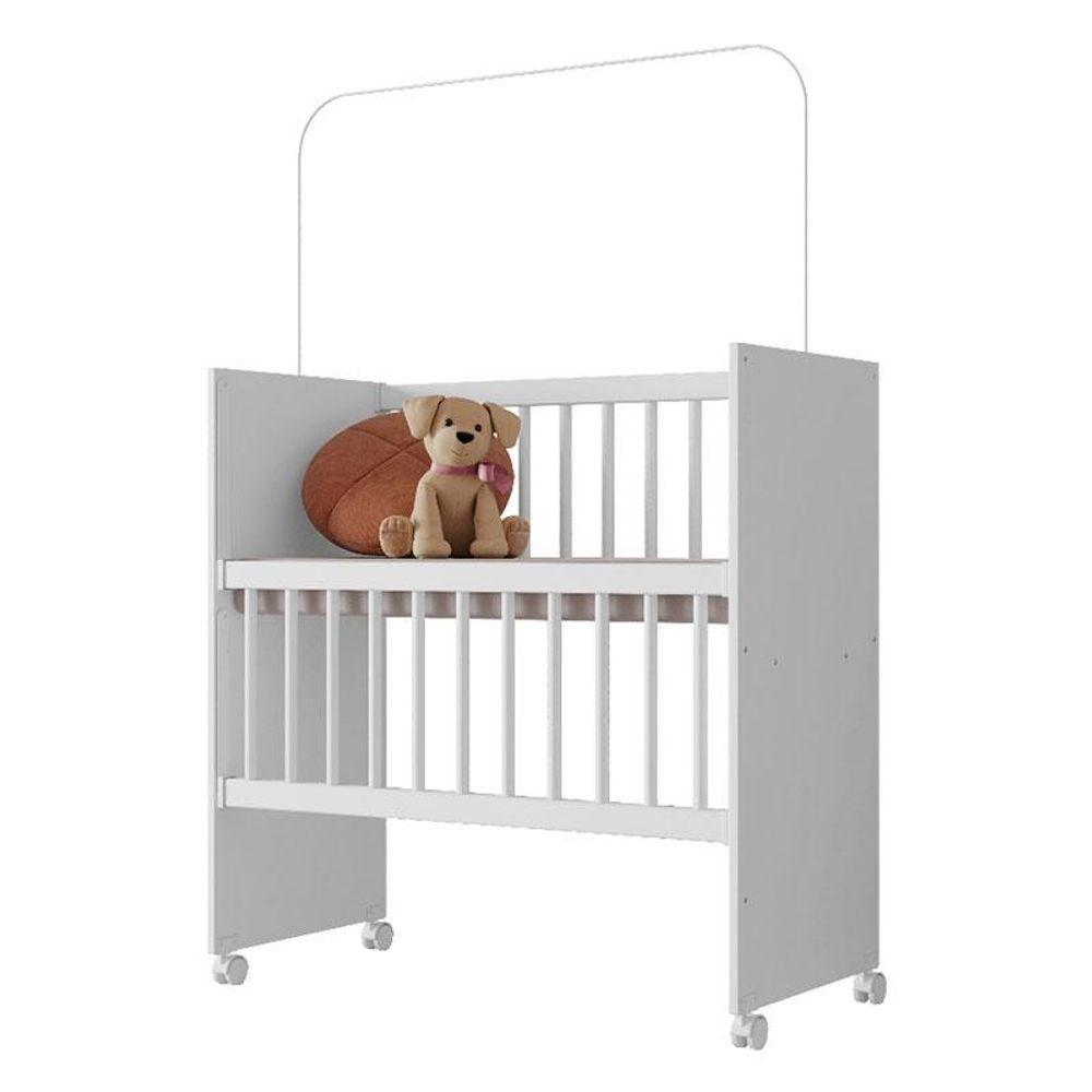 Mini Berço Moisés New Alegria Branco Brilho Com Colchão - Veronez - 2