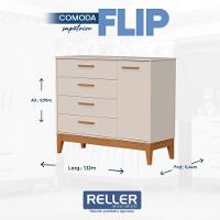 Quarto De Bebê Flip Areia Acetinado Com Colchão - Reller - 6