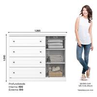 Quarto Infantil Mississipi 6 Portas Ambiente Com Berço Tutto New Branco Fosco - Henn - 5