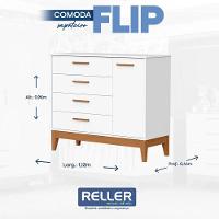 Quarto De Bebê Flip Guarda Roupa 4 Portas Branco Acetinado Com Colchão Gazin - Reller - 6