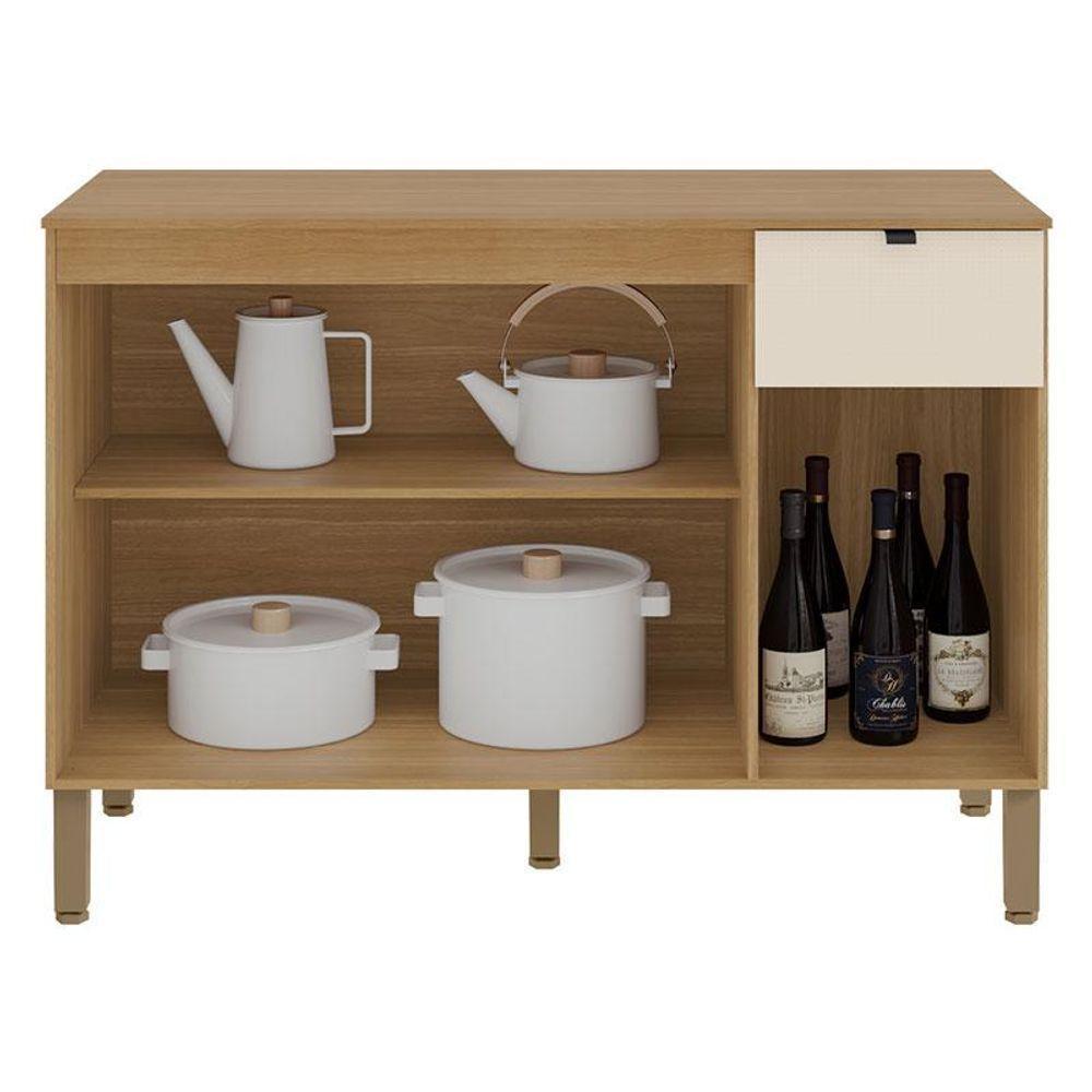 Balcão De Cozinha Vert Plus 3 Portas 1 Gaveta 120 Cm Freijó Soft - Kits Paraná - 2