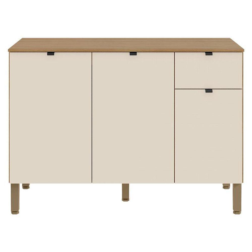 Balcão De Cozinha Vert Plus 3 Portas 1 Gaveta 120 Cm Freijó Soft - Kits Paraná - 3