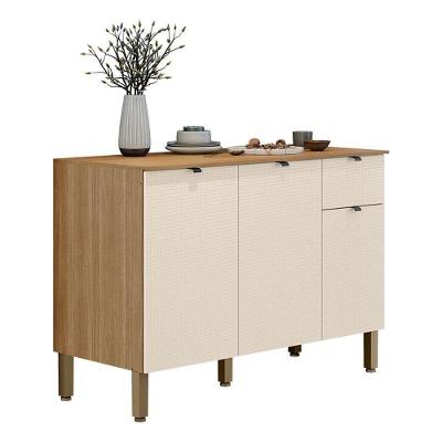 Balcão De Cozinha Vert Plus 3 Portas 1 Gaveta 120 Cm Freijó Soft - Kits Paraná