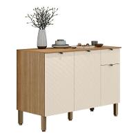 Balcão De Cozinha Vert Plus 3 Portas 1 Gaveta 120 Cm Freijó Soft - Kits Paraná - 1